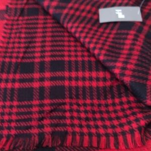 NWT - J Jill Reversible Red & Black 100% Plaid Acrylic 🧣 Scarf.